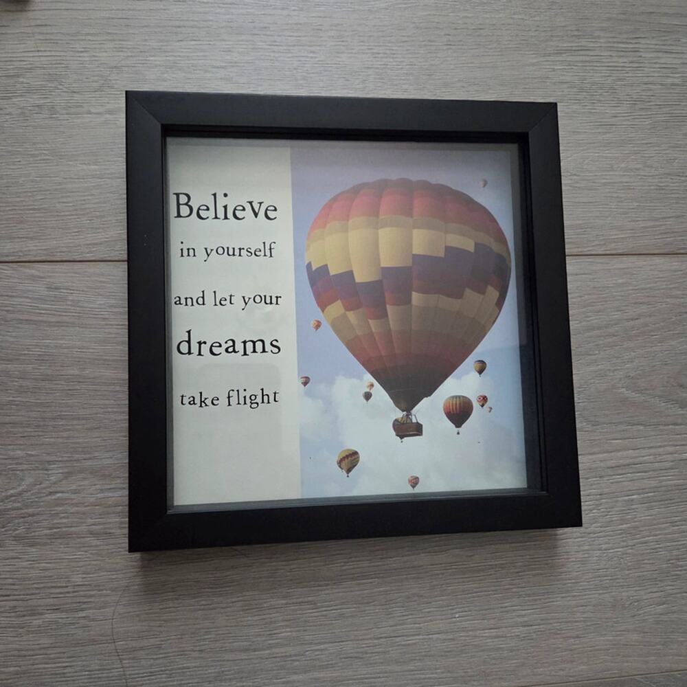 8.75 x 8.75 hot air balloon wall art shadow box